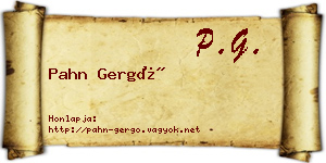 Pahn Gergő névjegykártya